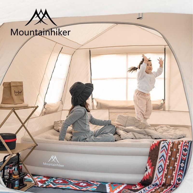 ที่นอนเป่าลมอัตโนมัติ MOUNTAINHIKER รุ่น ขนาดคู่ 5 ฟุต สีกากี (ปั๊มลมไฟฟ้าในตัว)